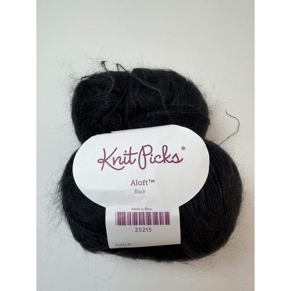Knit Picks Aloft Mohair Silk Yarn Black Lot Of 2 Lace Weight 25 G Each - Picture 1 of 6